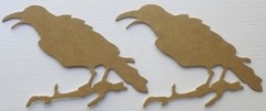 {4} *SPOOKY RAVEN* Bird Crow Halloween – Bare Chipboard Die Cuts – 3 1/2″ inches