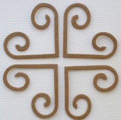 {10} *MiNi SCROLL ACCENT FLOURiSH* Bare Chipboard Die Cuts – 2 1/4″ inch