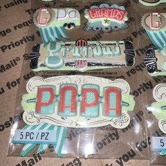 Grandpa Gpa Gramps Grandad Papa Jolee’s 3D Stickers. Lot of 2 Brand New
