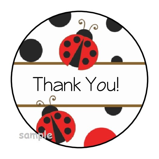 30 THANK YOU LADYBUG ENVELOPE SEALS LABELS STICKERS 1.5″ ROUND LADY BUG GIFTS
