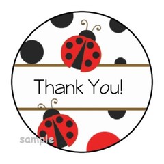 30 THANK YOU LADYBUG ENVELOPE SEALS LABELS STICKERS 1.5″ ROUND LADY BUG GIFTS