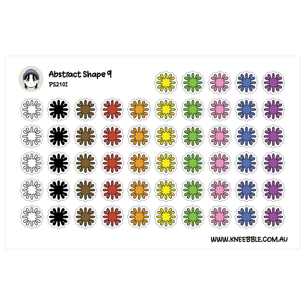 Splatter Blob Geometric Shape Planner Stickers – Minimalist Abstract Icons