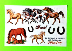 Vintage PSX Designs Horse Sticker 3 Sheets Set 1 Full 2 Partial