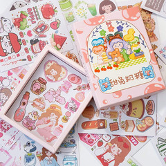 Kawaii Washi Stickers Set (50 Sheets) Cute Pets Sweet Food Drink Adhesive Label
