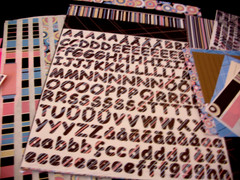 Lot ABC Confections, Toppings, 10×12, Pink & Brown Paper, & 2 Mini ABC’s