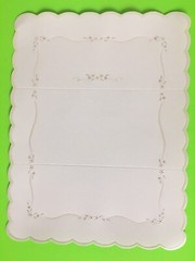 Vintage Card Stock Paper #44 embossed flowers / border Invitations 8 1/2 x 11