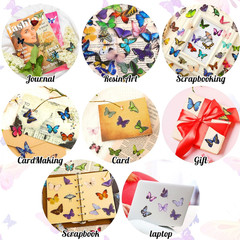 Butterfly Stickers Waterproof PET Decals for Scrapbooking Journals Planners