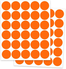 1″ round Colored Dot Stickers Labels,660 Pack,Orange
