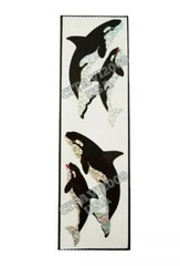 HAMBLY STUDIOS PRISMATIC GLITTER ORKA – ORCA WHALE OCEAN VINTAGE RARE RETIRED