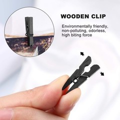 VOSAREA 100PCS Wooden Paper Clips Mini Versatile Clothespin Photo Clips Organ…
