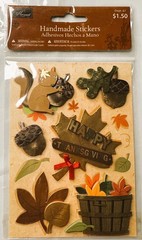 9 Packages Fall Stickers 1 Used Spool of Ribbon Scarecrow Pumpkins Acorns Leaf’s