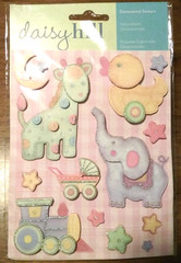 Lot of 2 pkgs Daisy Hill Scrapbooking Stickers Baby Elephant Giraffe Moon Star