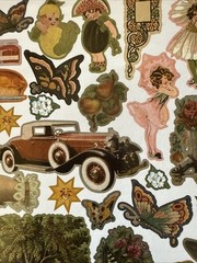 ANTIQUE Stickers(49pc)Fiskars •Vintage•Household•Girls•Flowers •Family•Memories•