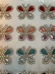 THE PAPER COMPANY 3D ADHESIVE GEMSTONES MULTI-COLOR GEMSTONE BUTTERFLIES 12PCS