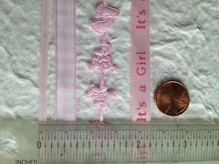 Lot Baby Girl pink Ribbon babies Announcements Scrapbook girls shower Favors