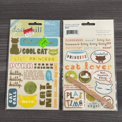 Daisy Hill Cats Meow Scrapbook Lot Stickers Paper Pad Brads Metal Accents 25+pcs