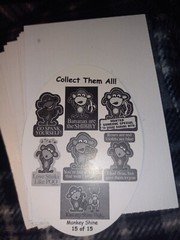 Vintage «Monkey Shine» Vending Machine Stickers – 2006 Full set 15