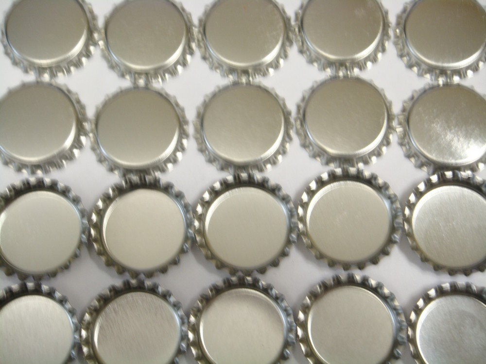 50 1 inch linerless Silver Chrome Bottle Caps for Craft, Necklaces