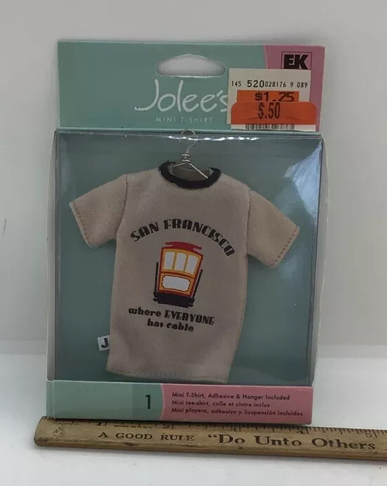 Jolee’s Mini Tee Shirt San Francisco Where Everyone Has Cable Hanger NIP