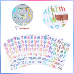 8 Sheets Letter Stickers Vinyl Old English Alphabet Number Stickers Self Adhesiv