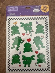 NEW 90’s Vintage Heartline (Hallmark) Sealed Sticker Sheet Sets – Frogs/Dogs