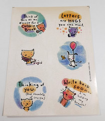 vintage Hallmark funny letter writing sticker sheet *damaged*