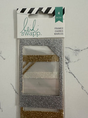 Heidi Swapp Glitter Frames 4CT Silver Gold White & Black Scrapbooking Crafts Art