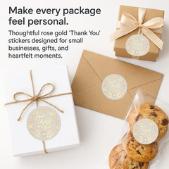 500 Pack 1.5 Inch round Thank You Stickers Roll,Premium Adhesive Labels for Smal