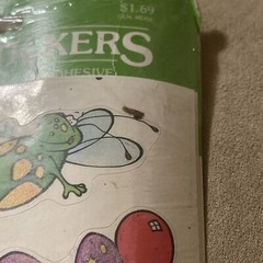Vintage 80s Stickers Hallmark Fuzzy Bugs Scrapbook Ladybug Frog Bee Butterfly