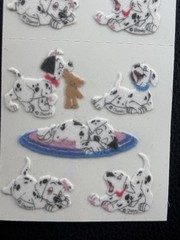 Vtg DISNEY 101 DALMATIONS 90’s Sandylion Flocked Fuzzy Puppy Dogs Stickers