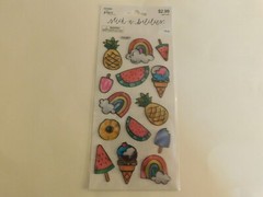 The paper studio stick a bilities fruit, ice cream, rainbows stickers 14pc
