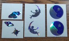 Vintage 90’s Mrs. Grossman’s Planets Stars Prismatic Sticker Mod Lot Of 6 S306