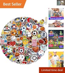 300 Assorted Sport Stickers: Waterproof Vinyl for Kids’ Water Bottles