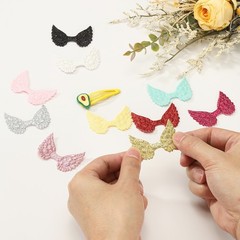 60Pcs Angel Wings for Crafts Glitter Mini Angel Wings Ornament White