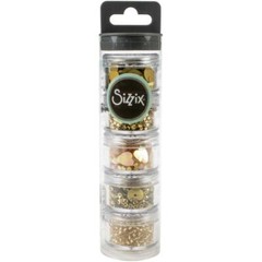 Sizzix – Making Essential Sequins & Beads 5/Pc – Gold, 663864