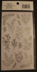 New Recollections scrapbook stickers Gold Flowers wildflowers stems 2 sheets