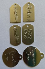 SIMPLY SUMMER Aluminum TINY TAGS (6pc)Doodlebug•Card Making•Lazy Days •Vacation