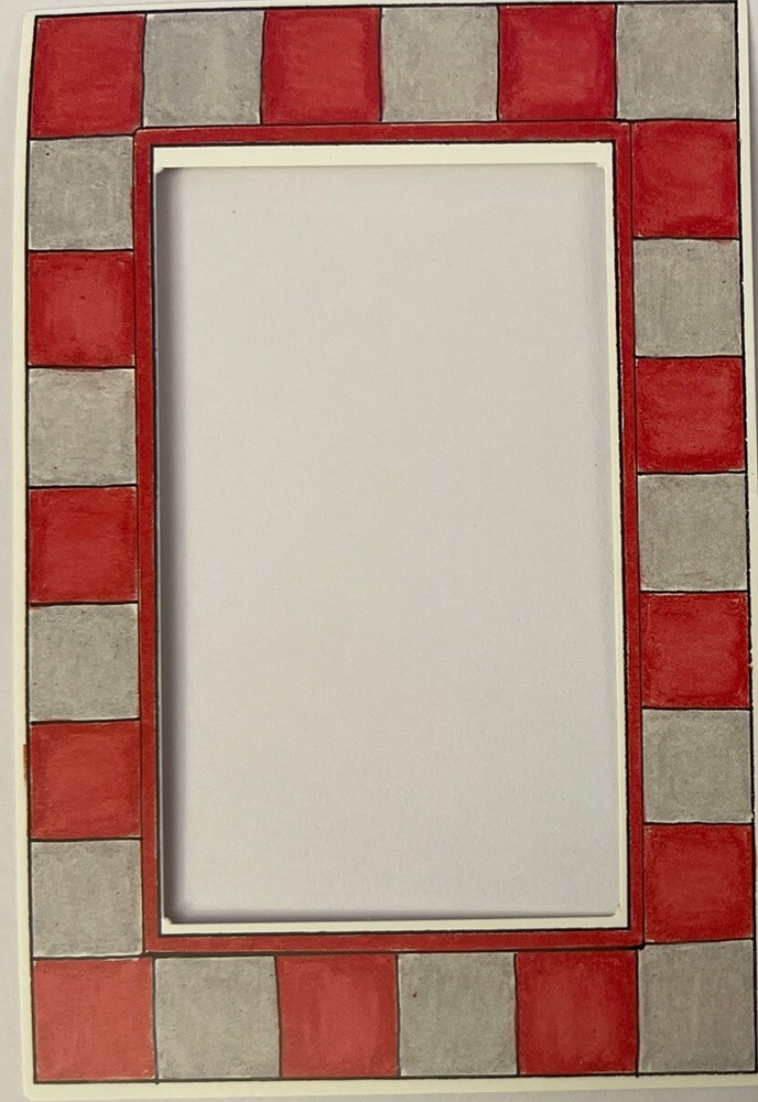 MINI RED/GREY BLOCK Die-Cut “Frame Ups”FRAME(3-1/4”x4.5”) My Minds Eye•Checked•