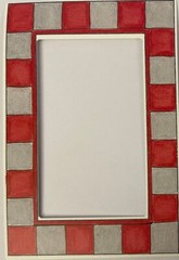 MINI RED/GREY BLOCK Die-Cut “Frame Ups”FRAME(3-1/4”x4.5”) My Minds Eye•Checked•
