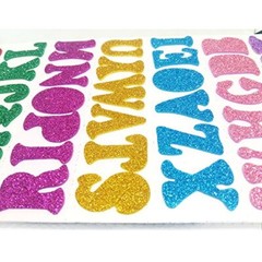 5 Sheets 210PCS Colorful Glittery Foam Self Adhesive Letters Stickers,Foam
