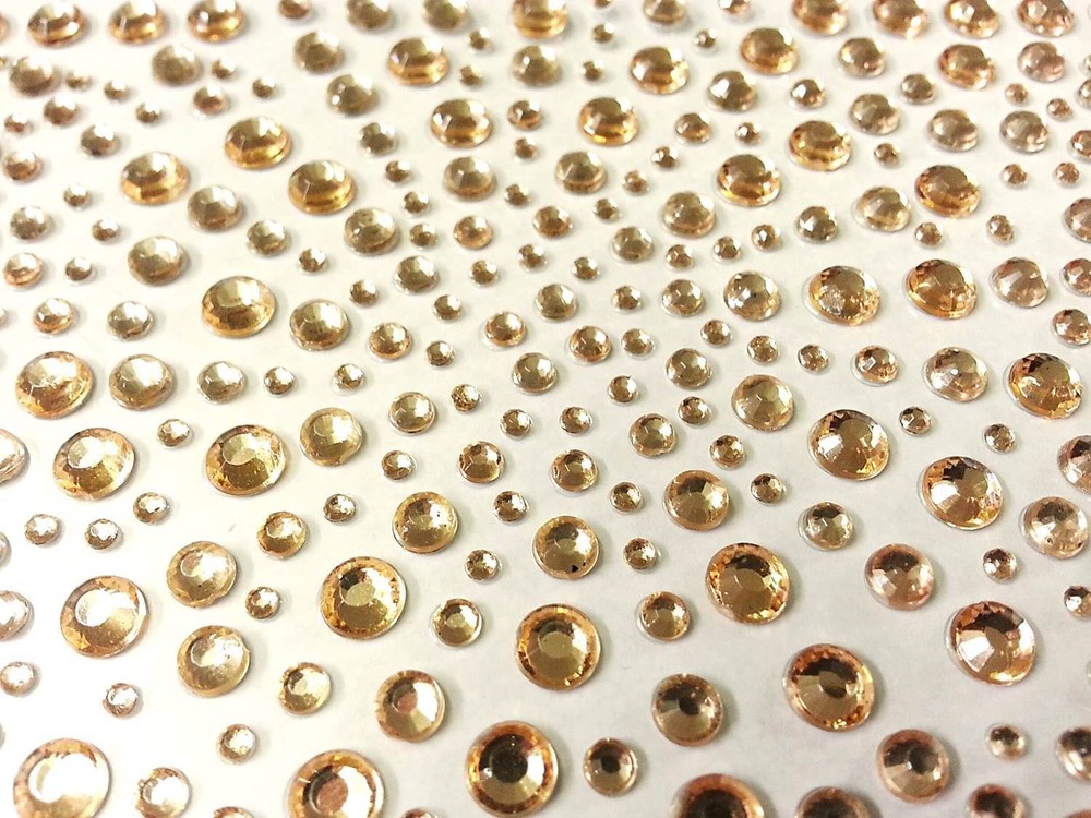 CraftbuddyUS 325 Peach Self Adhesive Diamante Stick on Rhinestone Gems for Craft