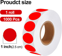 1000 Pcs round Stickers 1 Inch Color Circle Dot Stickers Code Labels for Office