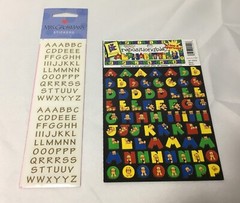 2 PACKAGES SCRAPBOOKING ALPHABET LETTER & NUMBER STICKERS / ALPHABITIES & GOLD