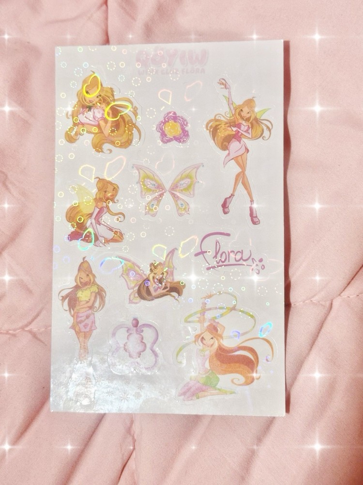 Winx Club Holographic Flora Stickers Deco