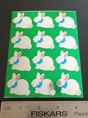 Vintage Stickers Easter Bunny Rabbits Foil Mylar Sticker Sheet VTG 80s 90s