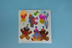 Vintage Sandylion Mother of Pearl Birthday Party Bears Sticker Mod