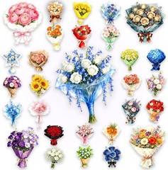 100pcs Vintage Floral Stickers Transparent Waterproof Flower Decals Scrapbook
