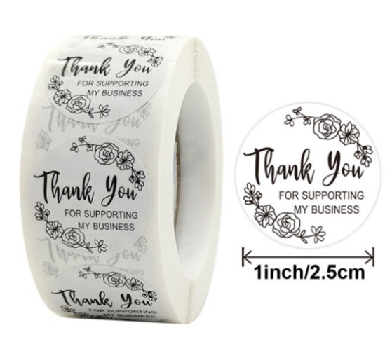 40 THANK YOU FOR SUPPORTING MY SMALL BUSINESS ENVELOPE SEALS LABELS STICKERS 1″