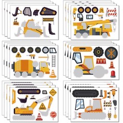 24 Sheets Construction Truck Stickers Make Your Own Truck Stickers Boys Birth…