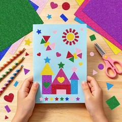 1000 Pcs Glitter Foam Stickers – Colorful Self-Adhesive Geometric Art Supplies